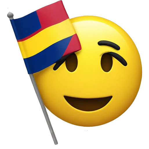 Smiley face with the Colombian flag emoji