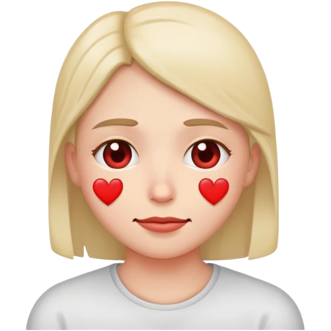 Heart eyes with sad smile emoji
