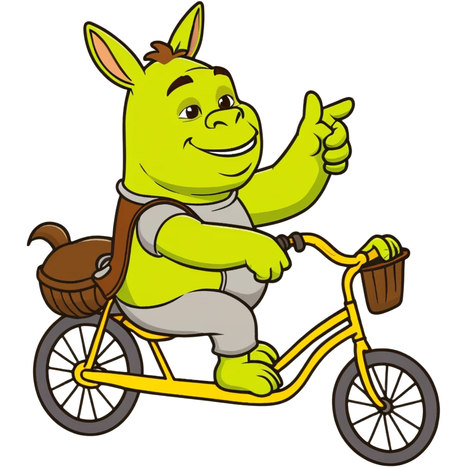 Shrek donkey on a bike emoji
