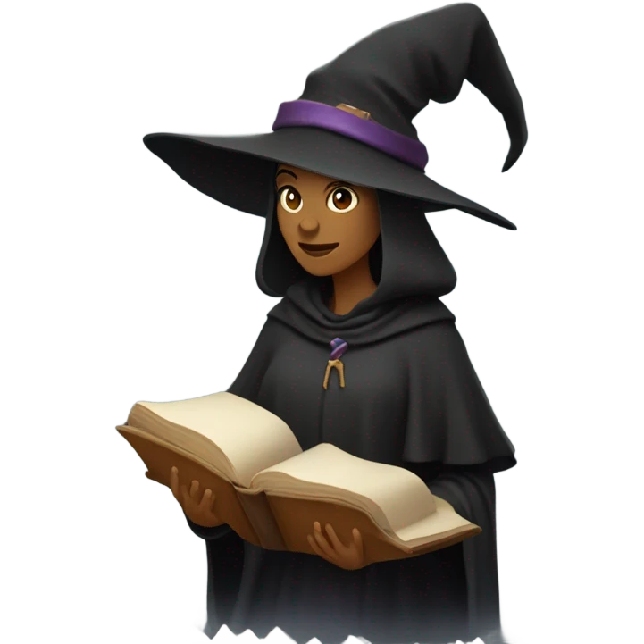 witch holding big book emoji