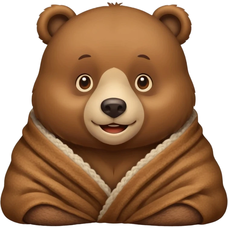 Bear cozy in blanket emoji