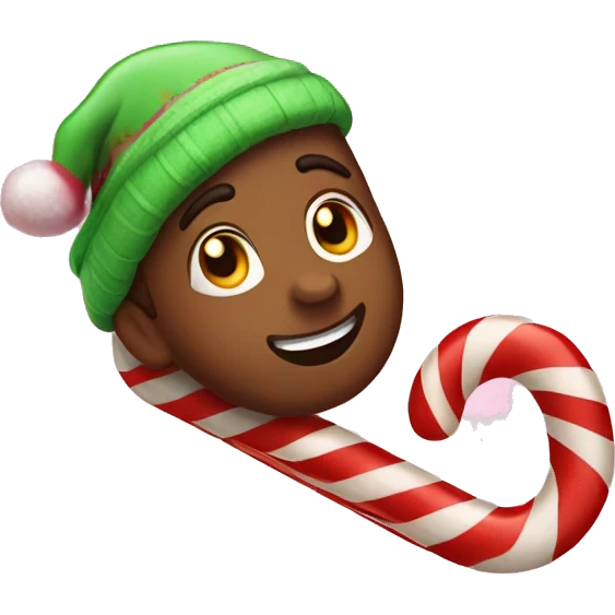 Sliding down candy cane emoji