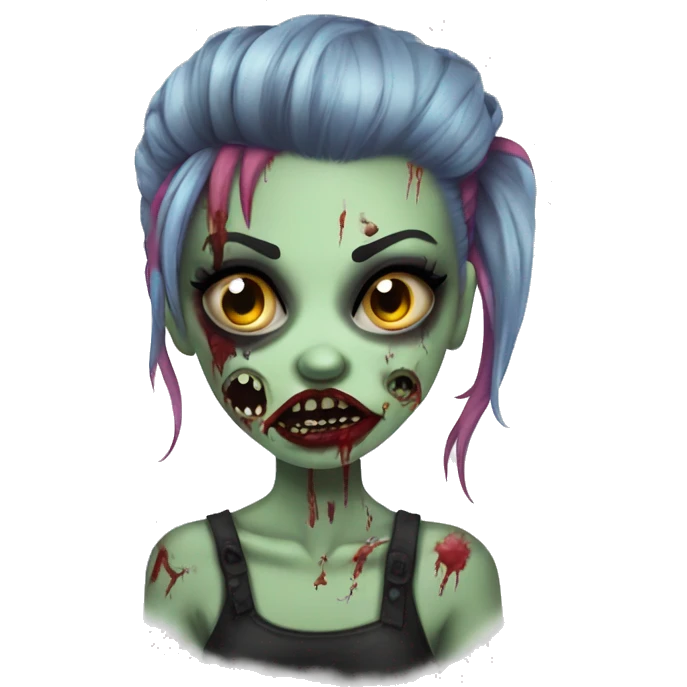 Punk pinup zombie girl emoji