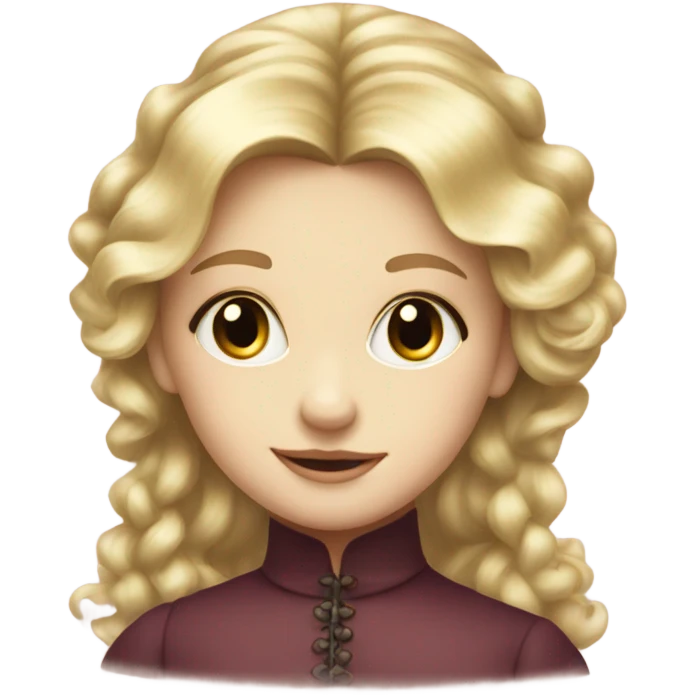 Young blond girl on victorian era long hair emoji