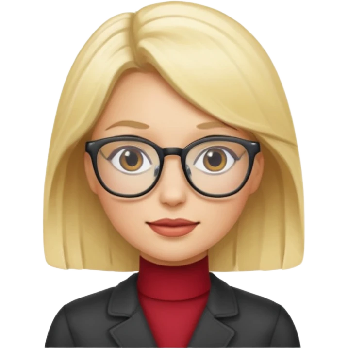 mulher loira com oculos emoji