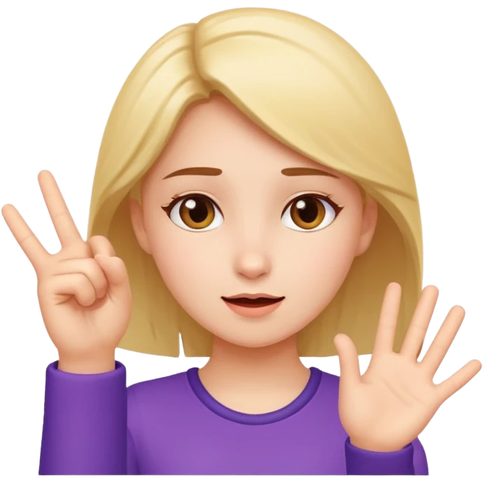 A girl taking the loser emote emoji