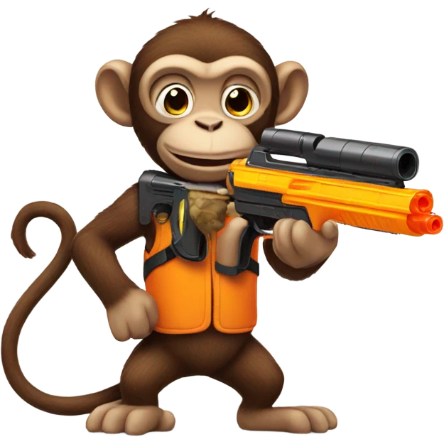 Monkey with nerf gun emoji