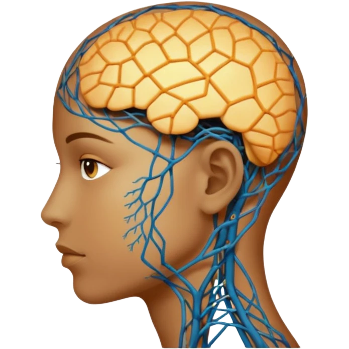 human silhouette with a neural network pattern inside the head emoji