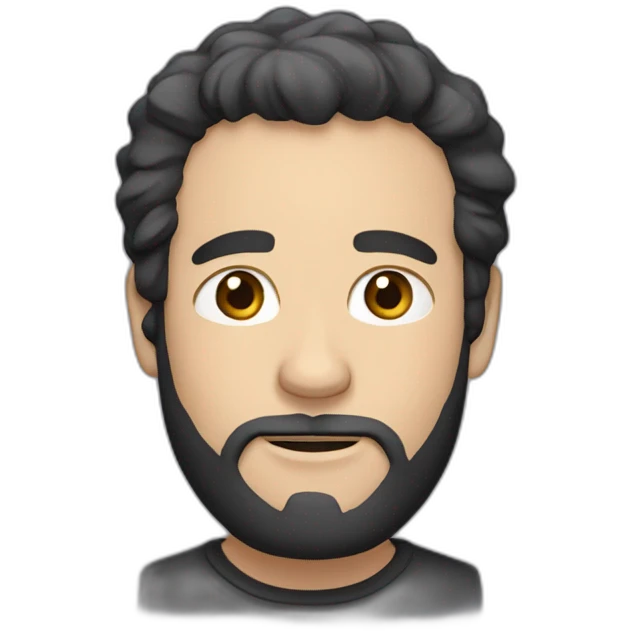 White man with unshaven beard and black hair emoji