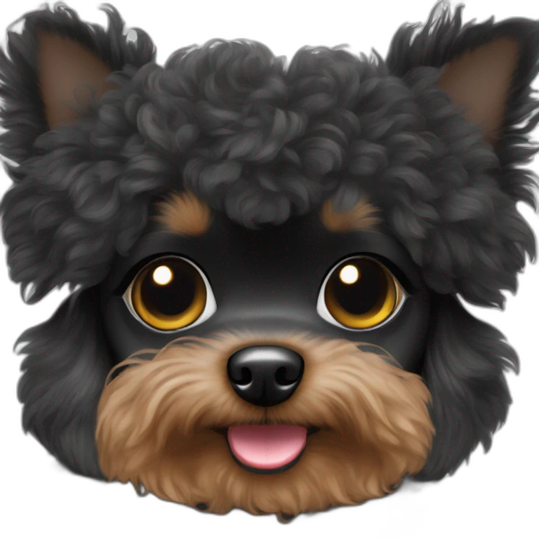 black toy poodle chihuahua small girl fluffy dog emoji