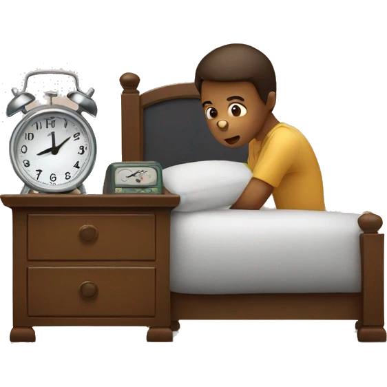 a bine with an alarm clock in both hands emoji
