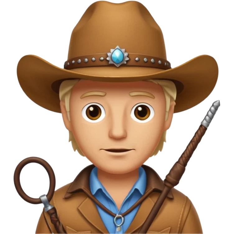 Give this emoji 🤠 a whip make it a white guy with a whip  emoji