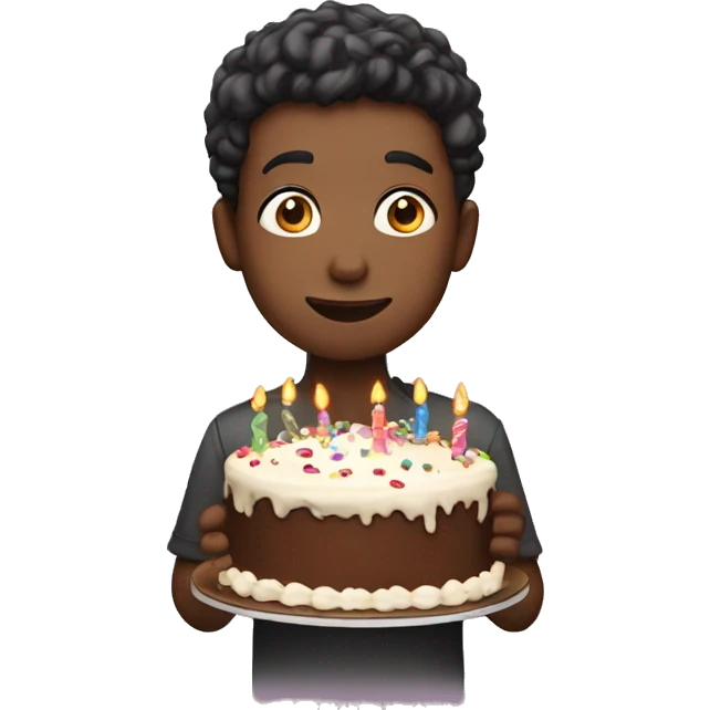 a boy with a birthday cake  emoji