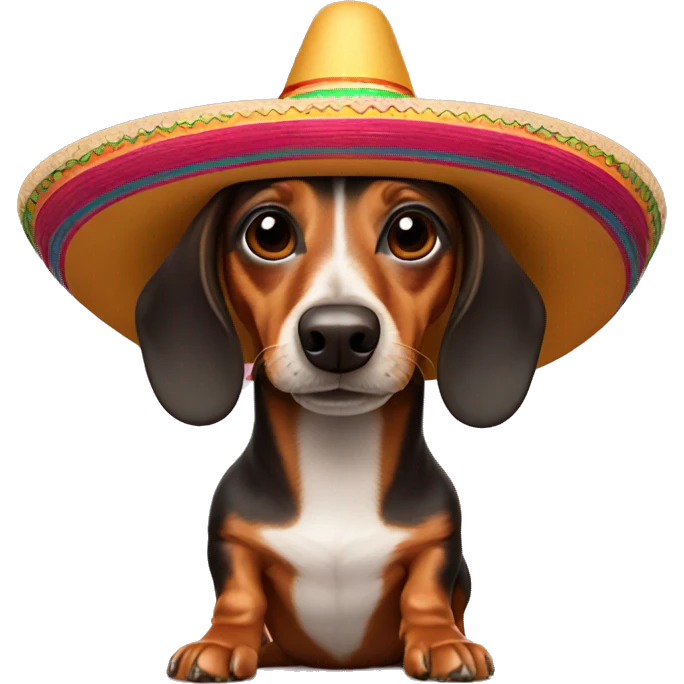 wiener dog with a sombrero  emoji