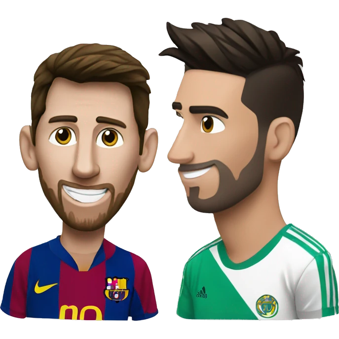 Messi beijando o Cristiano Ronaldo emoji
