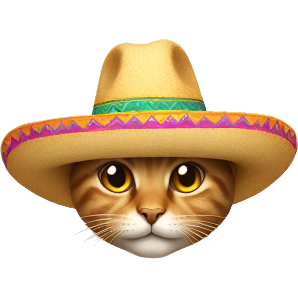 A cat wearing sombrero hat emoji