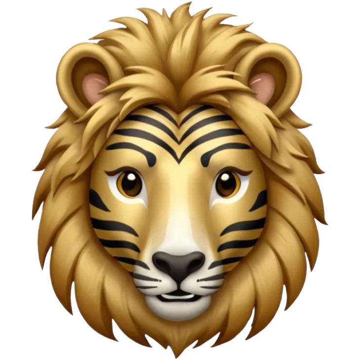 Create zebro with head of the lion emoji