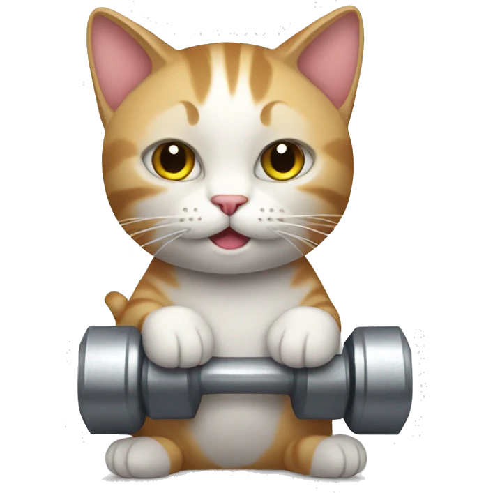 Cat with dumbells emoji