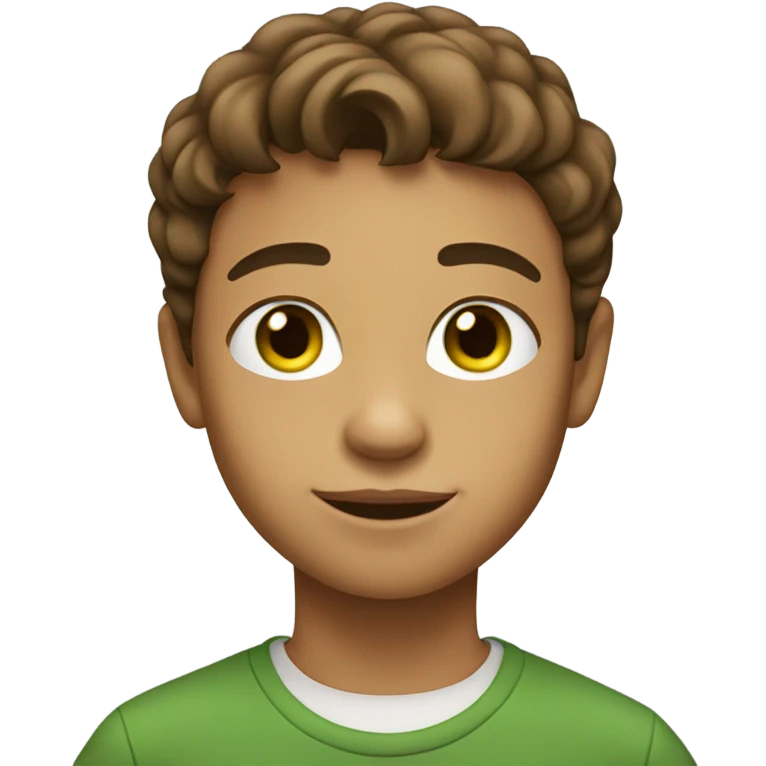 young boy with tan skin green eyes and brown hair emoji