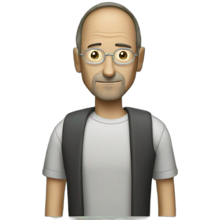 steve jobs mixed with rick from rick and morty emoji