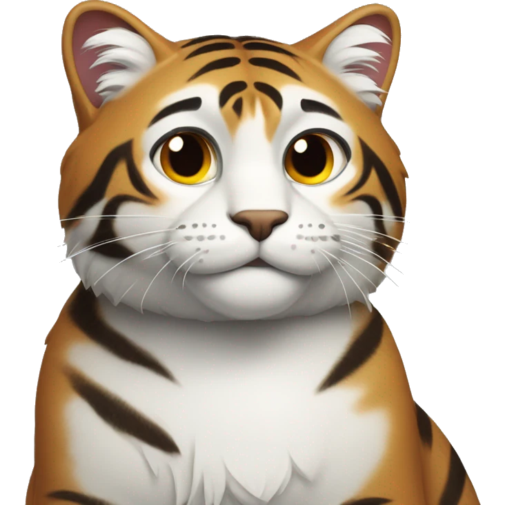 Chat sur un chat blanc, tigré noir brun emoji