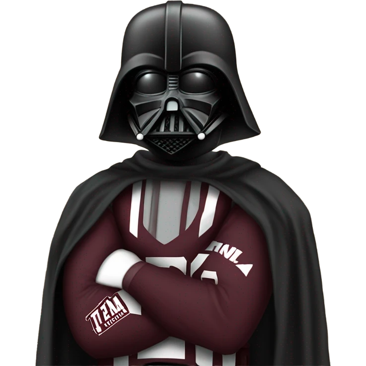 Darth Vader with a maroon Johnny manziel Texas a&m jersey emoji