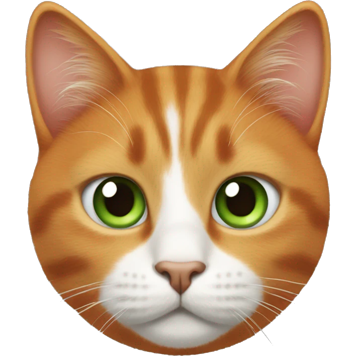cat with white nose, green eyes and orange ears and orange fur emoji