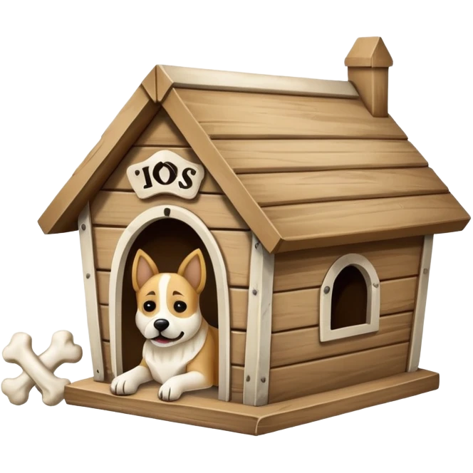 Doghouse with bone sign emoji