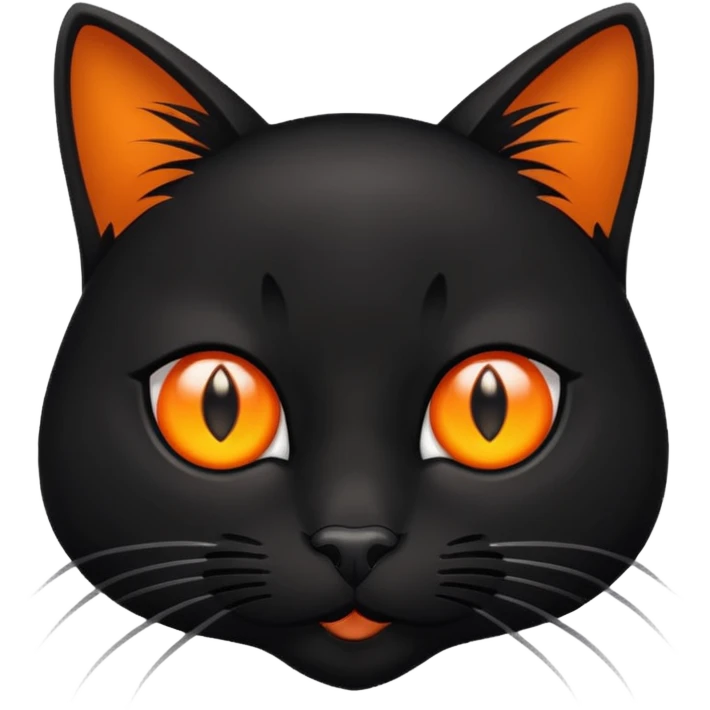 black cat with orange eyes emoji