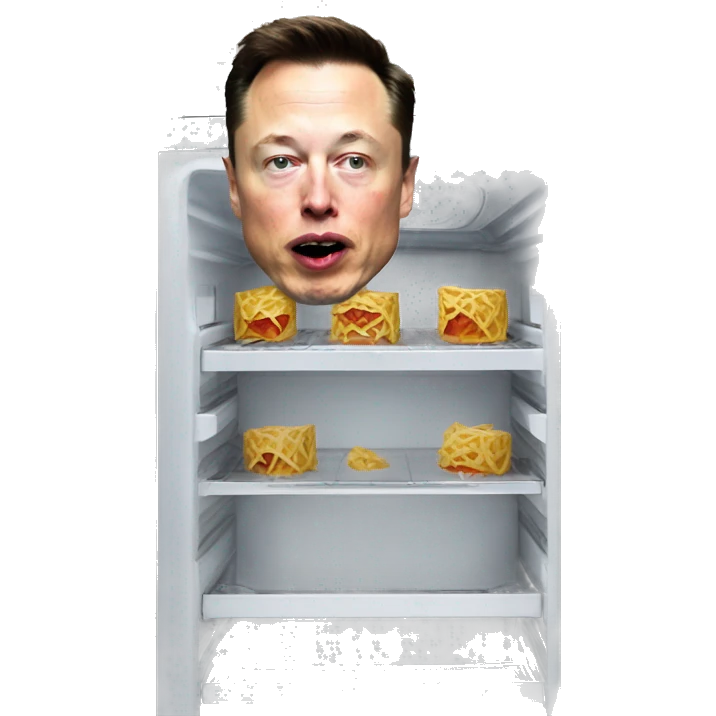 elon musk eating a refrigarator emoji