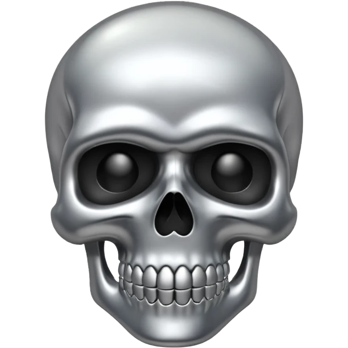 silver chrome scull emoji