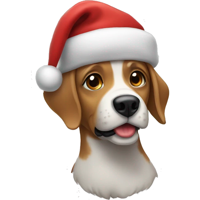 Dog in Christmas hat emoji