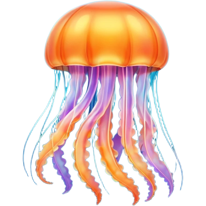 jellyfish with unique design and color but i want a simple one i dont want color orange and blue emoji