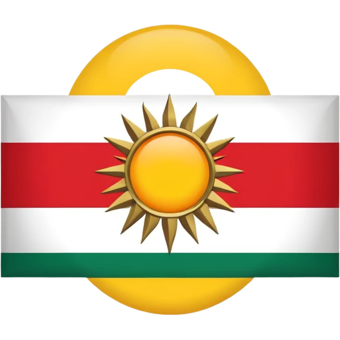 create a kurdishtan flag emoji. the shape of flag is like usual flag emojis alright can u make the bottom right emoji without the sun outside the flag emoji