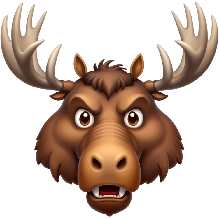 angry moose face with horns emoji