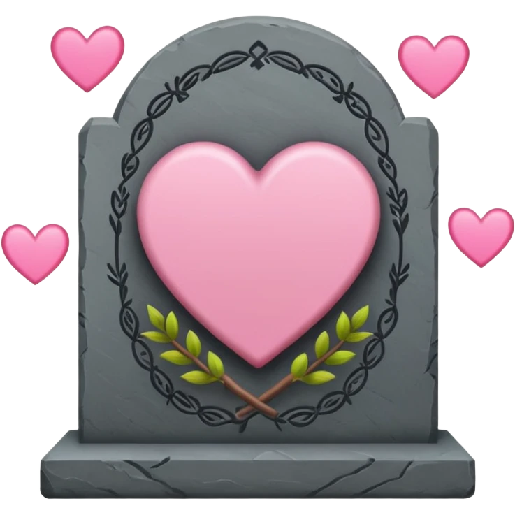 Headstone that says my fucks to give with pink hearts emoji