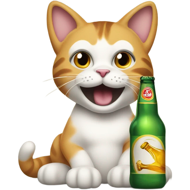 cat and beer emoji
