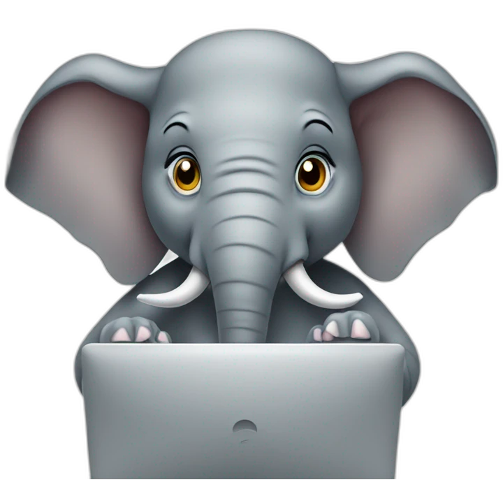Elephant playing computer games emoji
