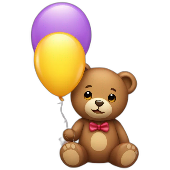 Teddy and balloon emoji