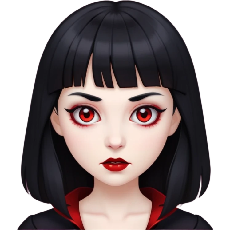 vampire girl with black hair and v bangs emoji