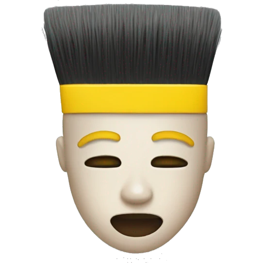 Face with yellow brush emoji