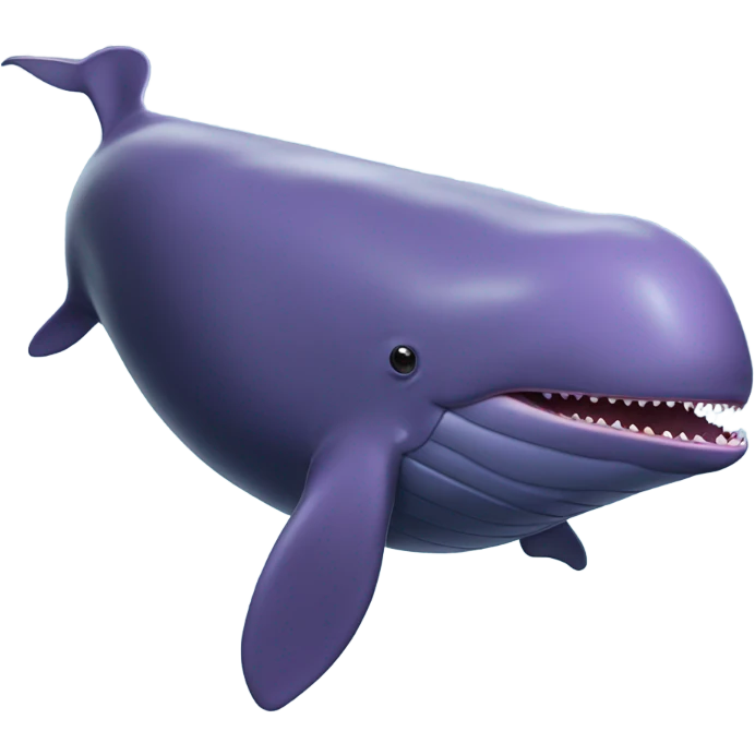 purple sperm whale swimming with open mouth emoji