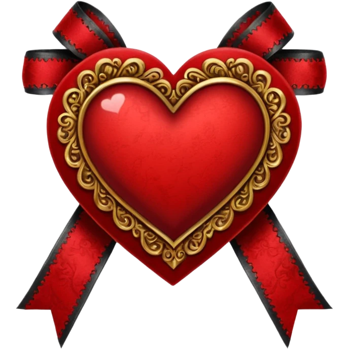 heart with gothic velvet ribbon emoji