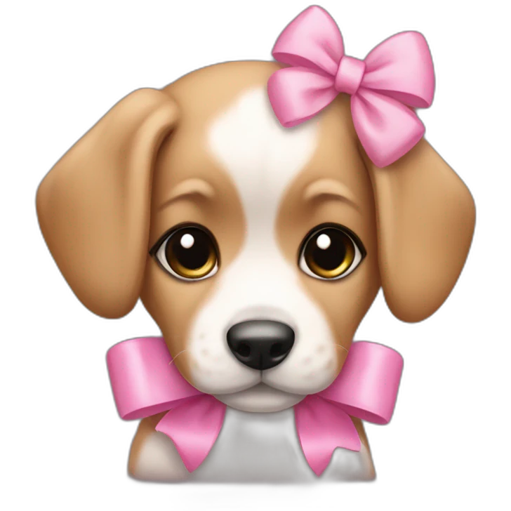puppy girl wearing pink bow emoji