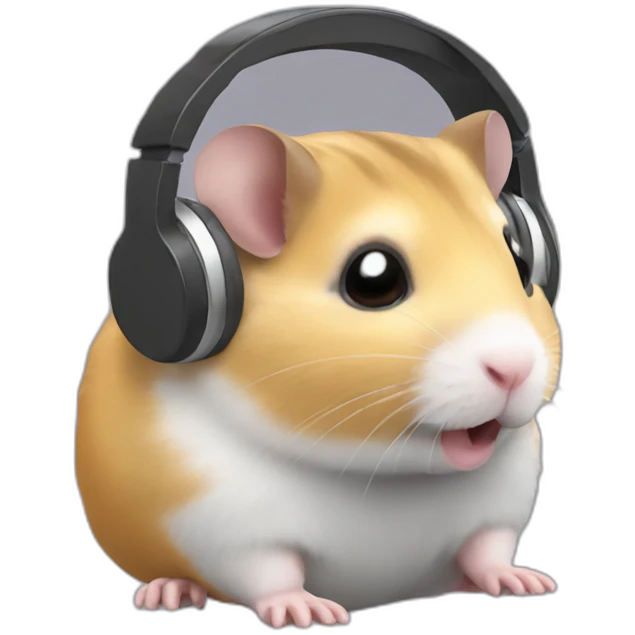 hamster with headphones emoji