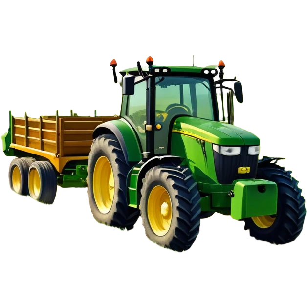 Howard EHD 180 (2019) – Cinematic-realistic John Deere 6155M tractor towing a Howard EHD 180 slasher, its green and yellow frame cutting through thick overgrown paddocks. The bright orange slasher spins rapidly, clearing a wide path of grass as birds scatter into the air, the warm evening light casting long shadows over the farmland. emoji