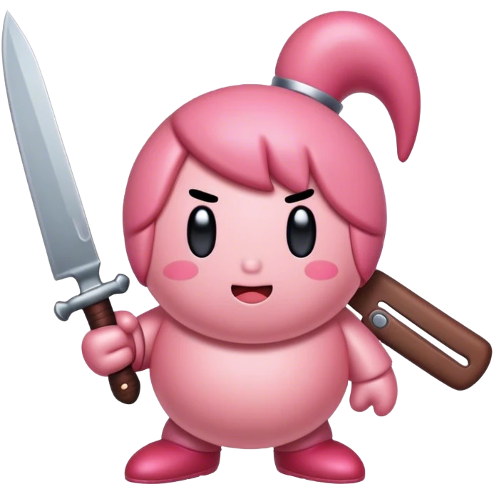 kirby with a knife  emoji