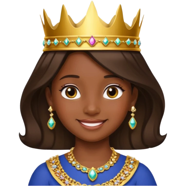 royal girl child with dark skin emoji