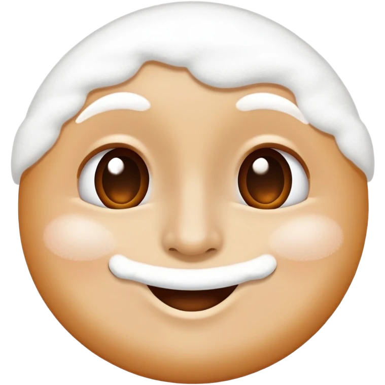 Happy face with white powder on its nose emoji