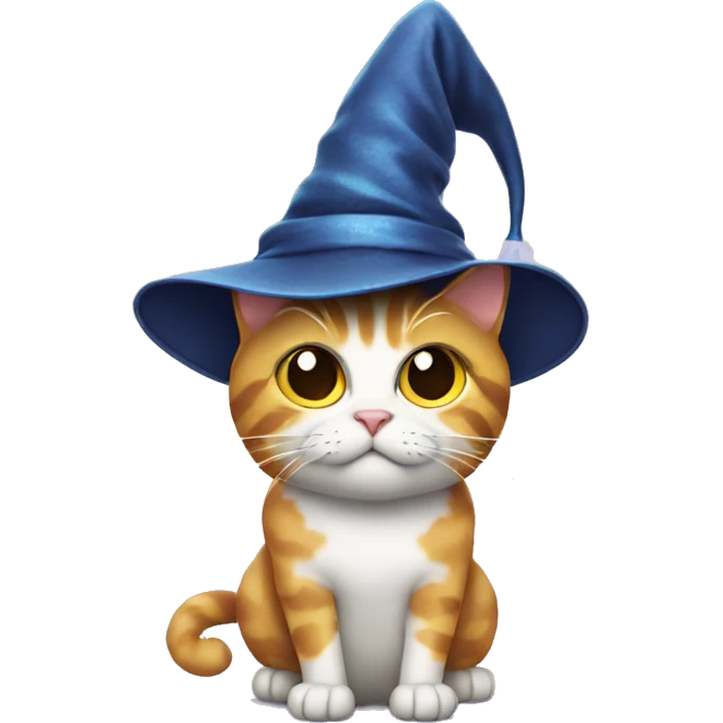 Cat with wizard hat emoji